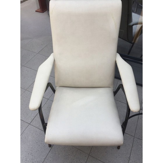 Image 1 of Fauteuil vintage en simili cuir blanc 1960