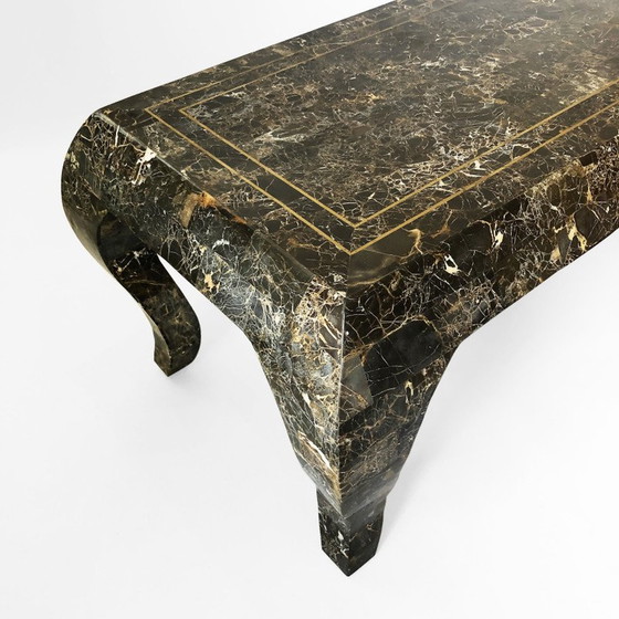 Image 1 of Table basse vintage en marbre par Maitland-Smith Tessellé ,USA 1980