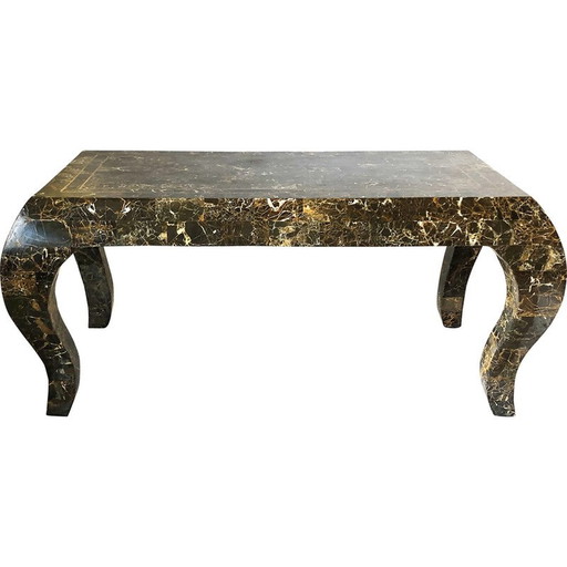 Table basse vintage en marbre par Maitland-Smith Tessellé ,USA 1980