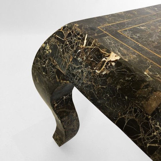 Image 1 of Table basse vintage en marbre par Maitland-Smith Tessellé ,USA 1980