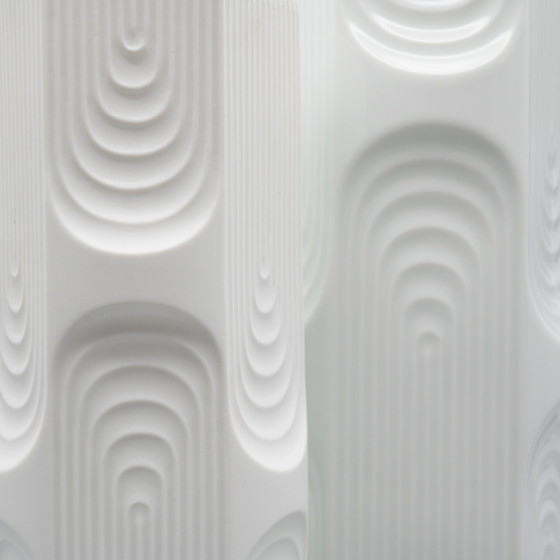 Image 1 of Retro Op Art Design Ak Kaiser Vase en Porcelaine Géométrique Relief Brillant Vintage 70S