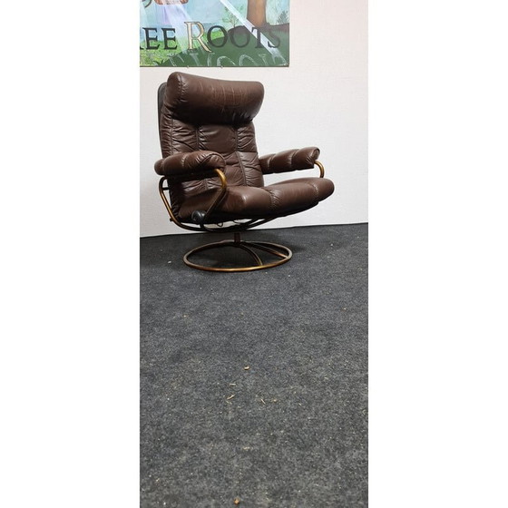 Image 1 of Fauteuil inclinable en cuir vintage