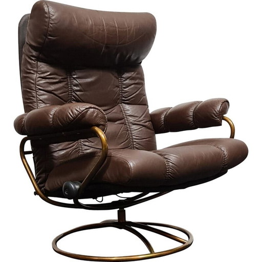 Fauteuil inclinable en cuir vintage
