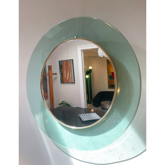 Image 1 of Miroir rond du milieu du siècle modèle 1699 par Max Ingrand pour Fontana Arte, Italie années 60