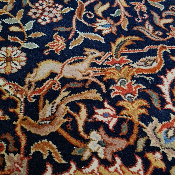 Image 1 of Tapis indien avec mélange de motifs "Isfahan"/"Kechan" années 1980