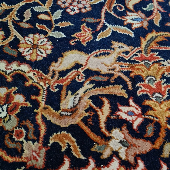 Image 1 of Tapis indien avec mélange de motifs "Isfahan"/"Kechan" années 1980