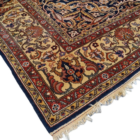 Image 1 of Tapis indien avec mélange de motifs "Isfahan"/"Kechan" années 1980