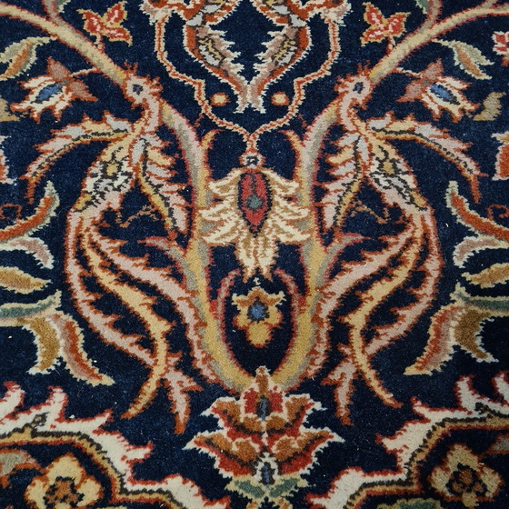 Image 1 of Tapis indien avec mélange de motifs "Isfahan"/"Kechan" années 1980