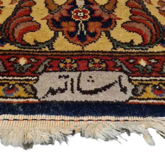 Image 1 of Tapis indien avec mélange de motifs "Isfahan"/"Kechan" années 1980