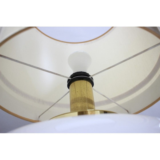 Image 1 of Lampe de table vintage en verre et laiton, Italie 1970