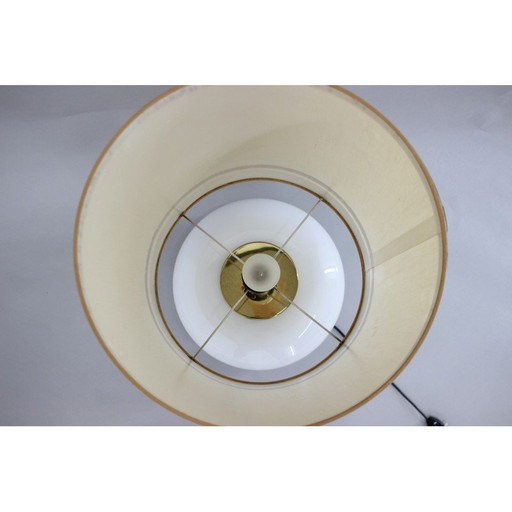 Lampe de table vintage en verre et laiton, Italie 1970