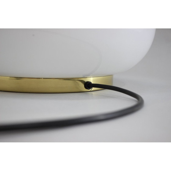 Image 1 of Lampe de table vintage en verre et laiton, Italie 1970