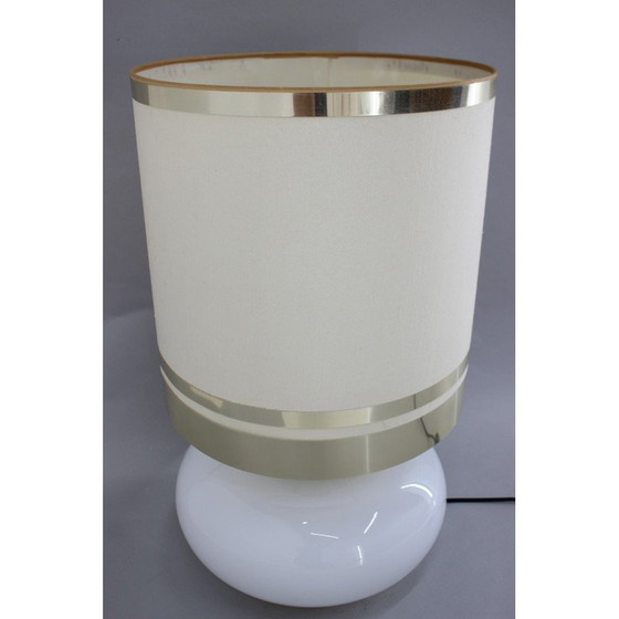 Image 1 of Lampe de table vintage en verre et laiton, Italie 1970