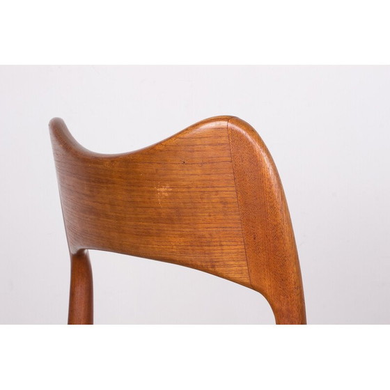 Image 1 of Ensemble de 4 chaises en teck et corde par Arne Hovmand Olsen pour Mogens Kold, Danemark 1960