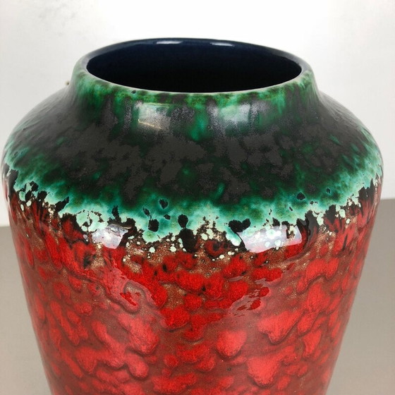 Image 1 of Grand vase de sol vintage en poterie fat lava multicolore 517-45 fabriqué par Scheurich, 1970