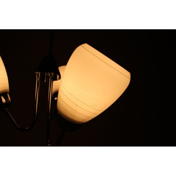 Image 1 of Lustre vintage en verre et métal par Lidokov, Tchécoslovaquie 1940