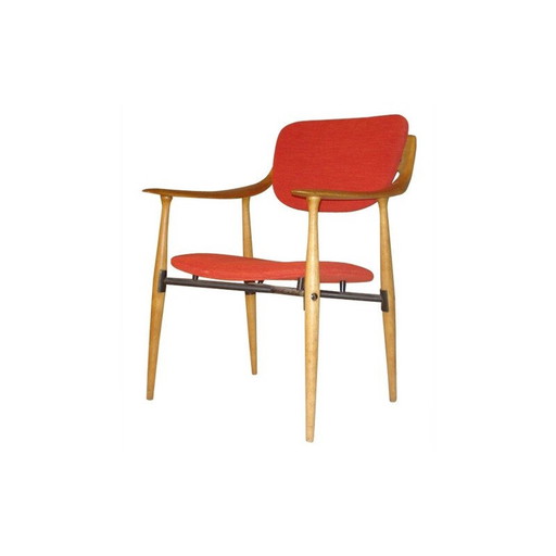 Fauteuil scandinave en hêtre - années 1950
