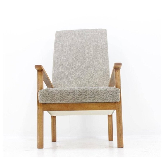Image 1 of Fauteuil vintage en tissu gris tchèque - années 1960