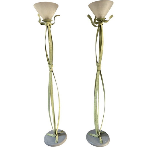 Ensemble de 5 lampadaires vintage en verre de Murano, 1960