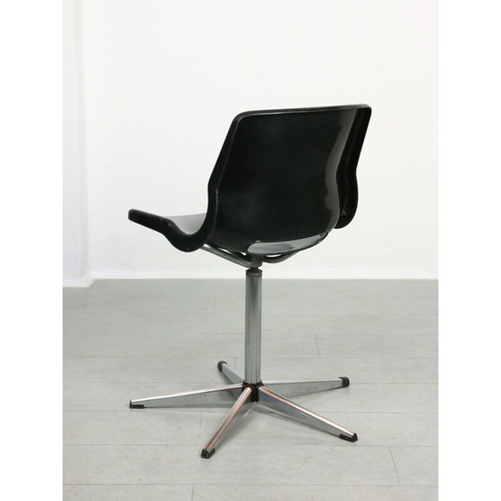Image 1 of Fauteuil pivotant de bureau noir vintage par Svante Schöblom pour Overman Ab, Suède 1970