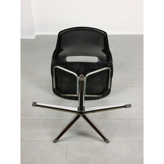 Image 1 of Fauteuil pivotant de bureau noir vintage par Svante Schöblom pour Overman Ab, Suède 1970