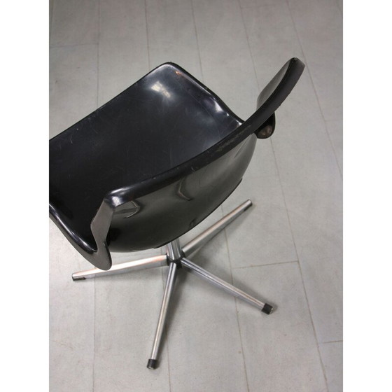 Image 1 of Fauteuil pivotant de bureau noir vintage par Svante Schöblom pour Overman Ab, Suède 1970