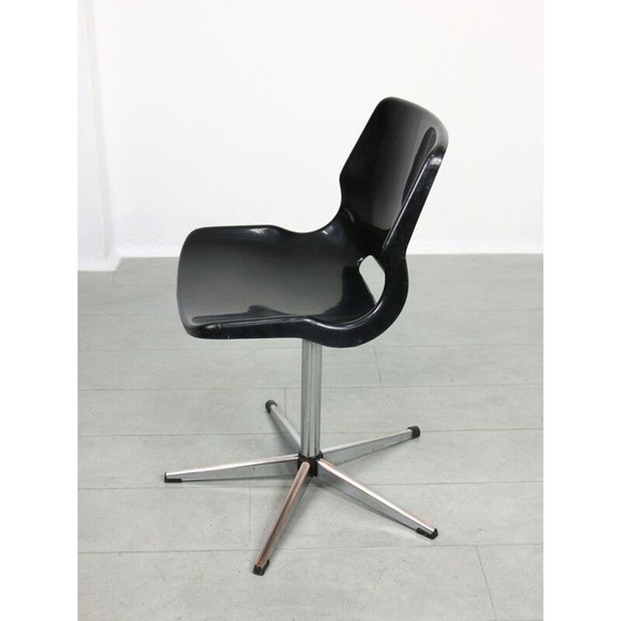 Image 1 of Fauteuil pivotant de bureau noir vintage par Svante Schöblom pour Overman Ab, Suède 1970