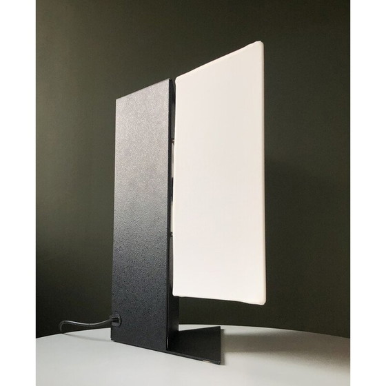 Image 1 of Lampe Vintage Accademia Tavolo en métal laqué blanc et tissu blanc par Cini Boeri pour Artemide, Italie 1978