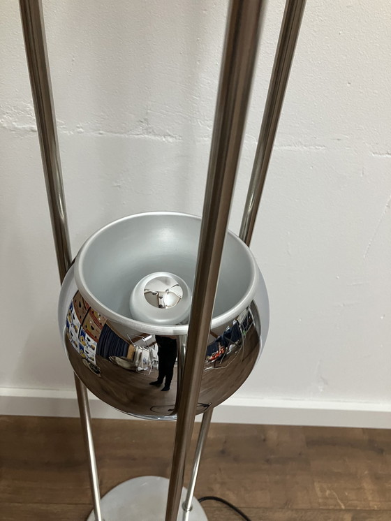 Image 1 of Space Age Eyeball Lampadaire Vintage Avec 4 Lumières Chrome