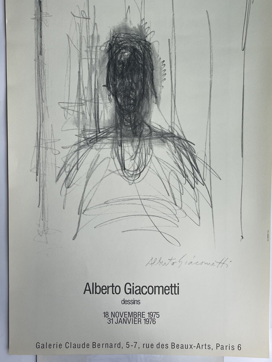 Image 1 of Alberto Giacometti, rare affiche originale vintage