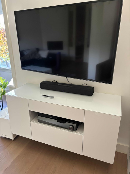 Karat Table basse S100 Plus Meuble TV Blanc Laqué