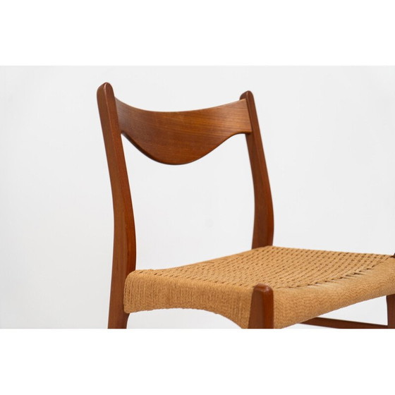Image 1 of Ensemble de 4 chaises vintage "Gs61" en corde de papier par Arne Wahl Iversen pour Glyngøre, Danemark 1960