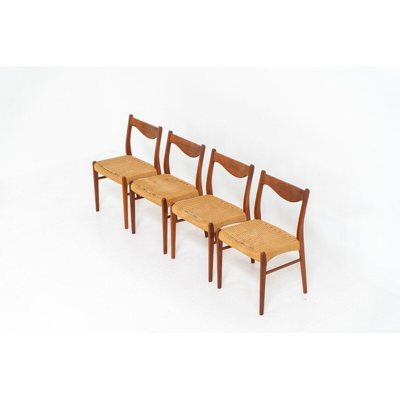 Image 1 of Ensemble de 4 chaises vintage "Gs61" en corde de papier par Arne Wahl Iversen pour Glyngøre, Danemark 1960