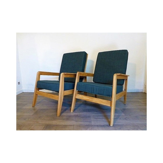 Image 1 of Paire de fauteuils freespan vintage Molèle FS107, 1950