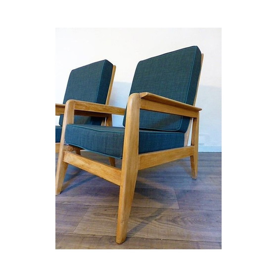 Image 1 of Paire de fauteuils freespan vintage Molèle FS107, 1950