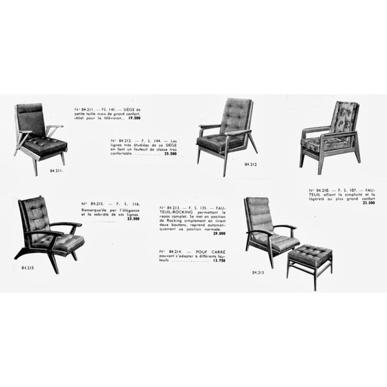 Image 1 of Paire de fauteuils freespan vintage Molèle FS107, 1950
