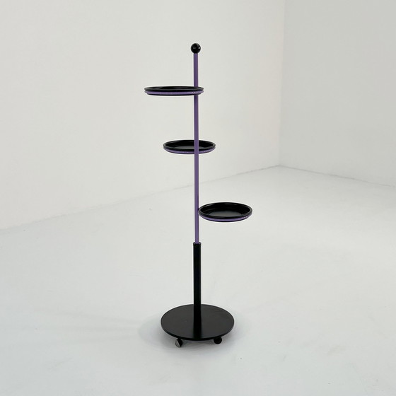 Image 1 of Support de jardinière postmoderne violet, 1980S