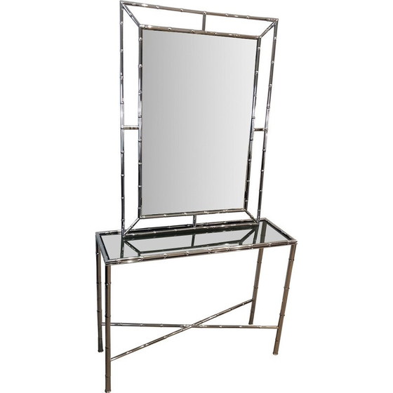 Image 1 of Console vintage avec miroir, France 1970