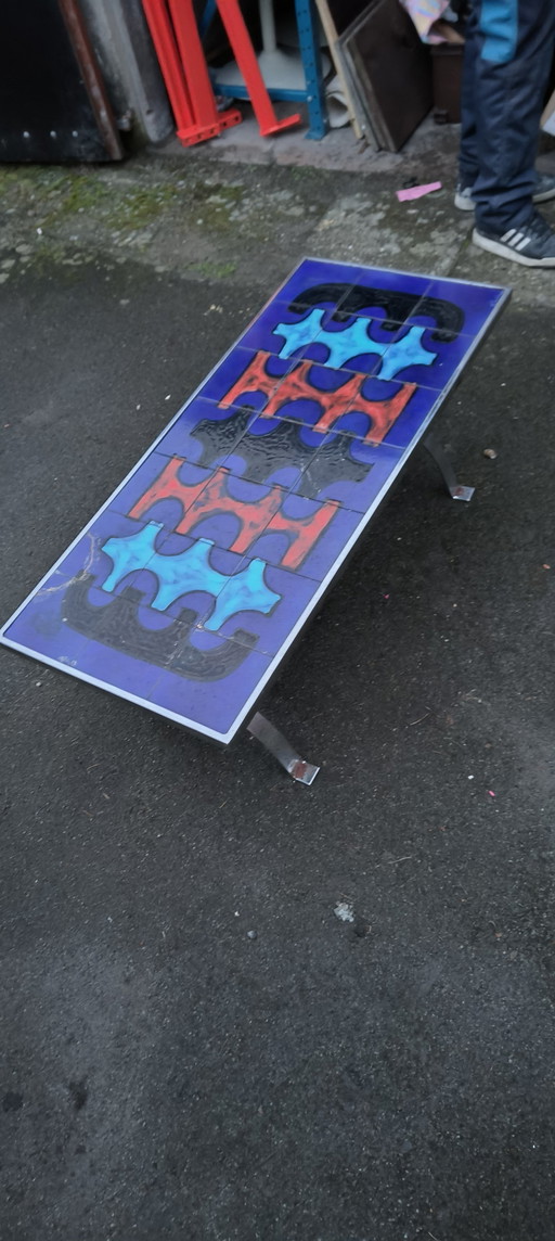 Unique Vintage Belarti Coffee Table '60/' 70 Design -Chrome