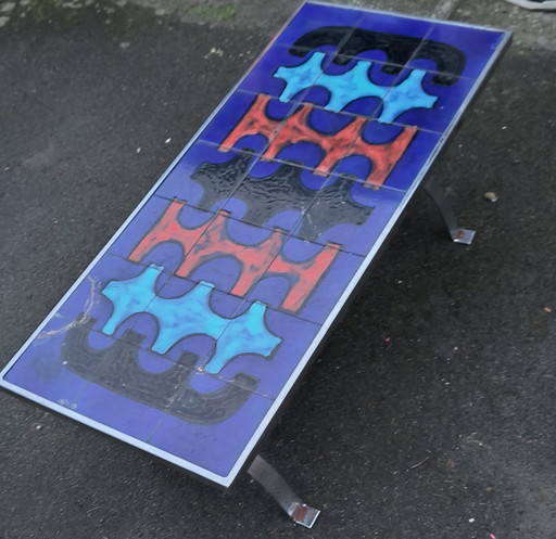 Unique Vintage Belarti Coffee Table '60/' 70 Design -Chrome