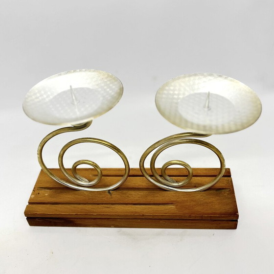 Image 1 of Bougeoir vintage pour deux bougies, Belgique 1980