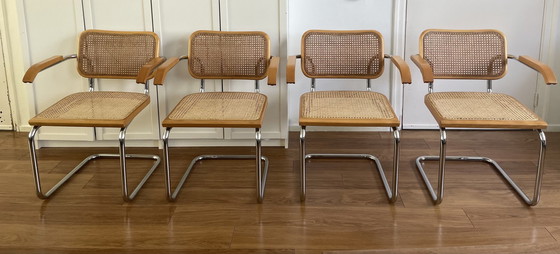 Image 1 of 4x Chaises Vintage Cesca à sangles