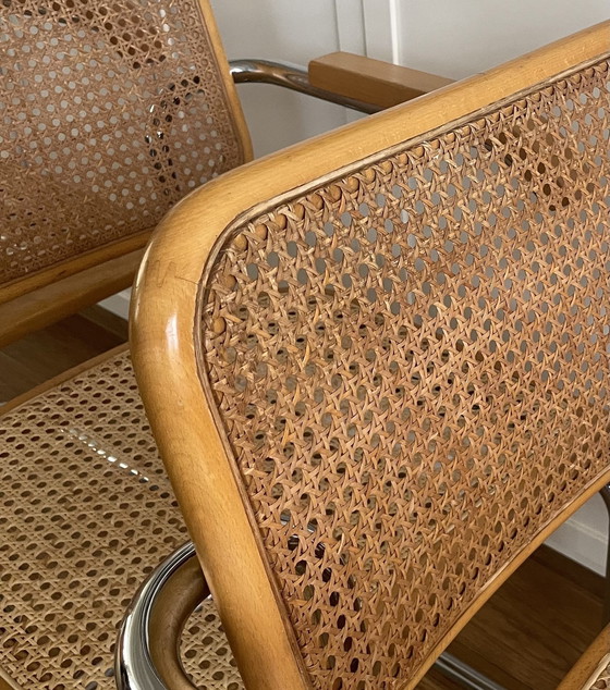 Image 1 of 4x Chaises Vintage Cesca à sangles