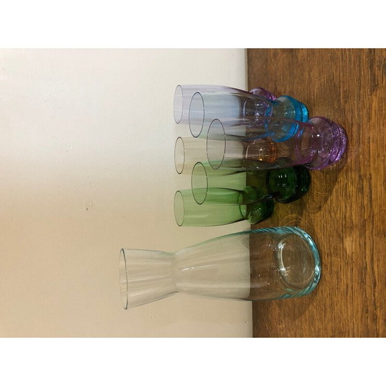 Image 1 of Pichet et verres multicolores vintage, 1970