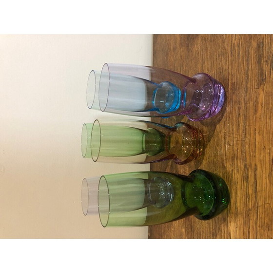 Image 1 of Pichet et verres multicolores vintage, 1970