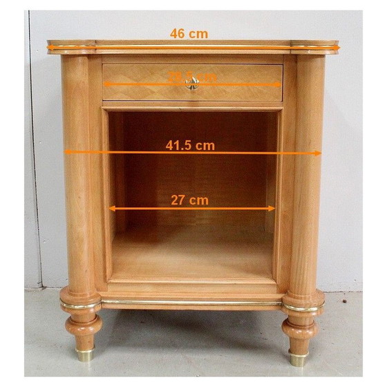 Image 1 of Table de nuit vintage en sycomore par J. Leleu, années 1950