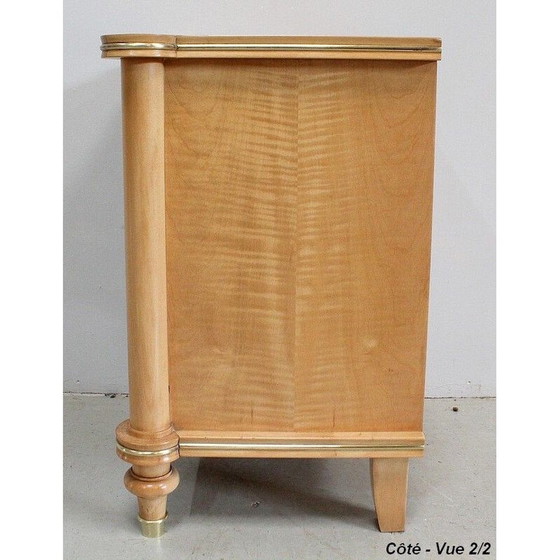 Image 1 of Table de nuit vintage en sycomore par J. Leleu, années 1950