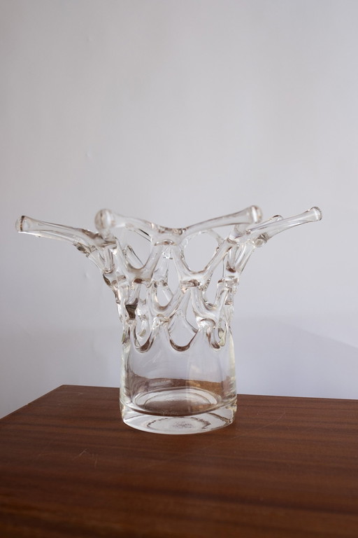 Vase Vintage en Latice soufflé à la bouche