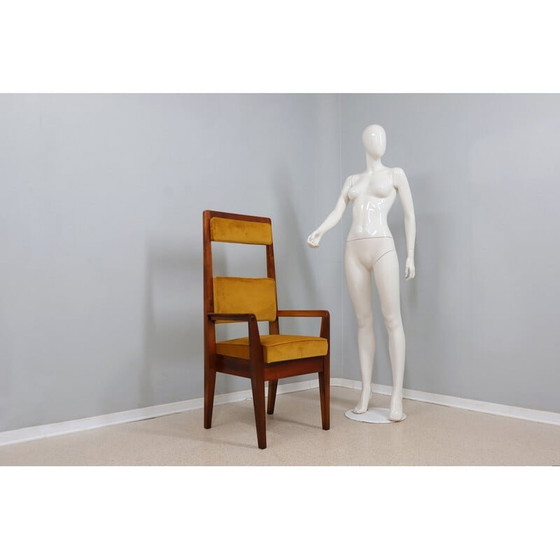Image 1 of Chaise vintage en bois massif, Italie 1950s