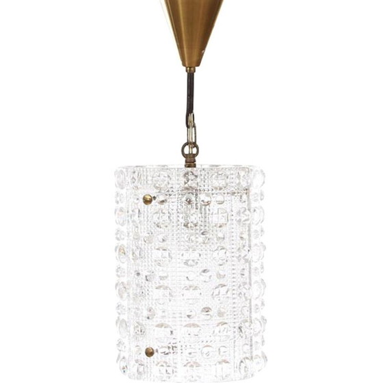 Image 1 of Suspension en verre vintage scandinave modèle Cristal par Carl Fagerlund pour Orrefors, 1960